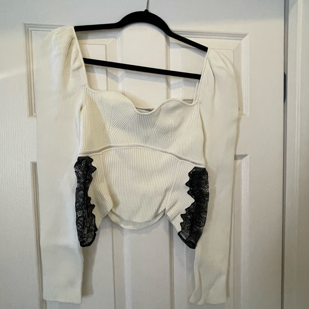 Self portrait knit/lace top size L